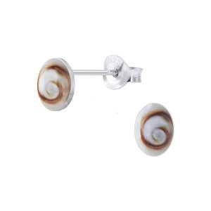 Tiny Cochlear Shaped Oval Stud Earrings